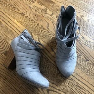 Journee Collection Selena Ankle Bootie Grey Strappy